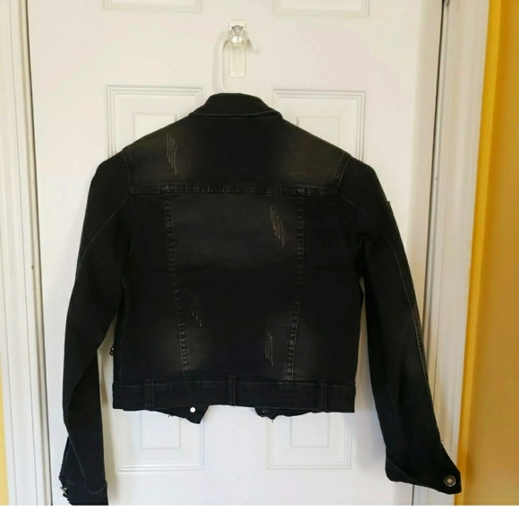 Women Black Jean Jacket SZ S, Fith Avenue - Picture 3 of 5
